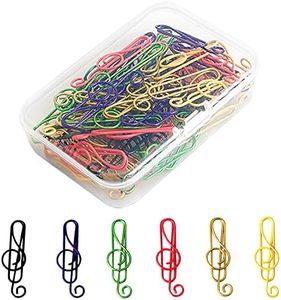 50 Pcs Clips de Papel de Metal, Lindos Clips de Papel de 6 Colores con Forma Nota Musical, Clips Oficina Nota Musical pinzas Papeleria para regalo profesora Libro Memorándum Diario Papel Póster Foto