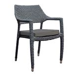 BrackenStyle Oasis Stacking Rattan Garden Armchair - Patio Arm Chair With Dark Grey Cushion