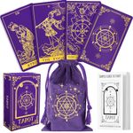 78 Tarot Cards Deck with Guide Book and Linen Carry Bag - Fortune Telling Game for Beginners to Expert, Witchy Spiritual Gifts for Women