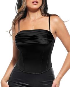 Popilush Corset Tops for Women Shapewear Bustiers Black Plus Size 3XL