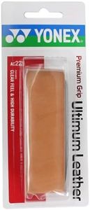 YONEX AC221 Tennis Replacement Grip, Premium Grip, Ultimate Leather, Brown