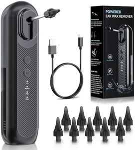 Ear Wax Removal Kit - Temodu Ear Cleaning Kit - Electric Ear Cleaner- Ear Irrigation Kit Safe Ear Irrigation Flushing System with 4 Pressure Modes Settings - Effective Ear Wax Removal Tool for Earwax Buildup (5+5 Disposable Tips E60)