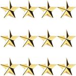 Gold Point Star Lapel Pins, Enamel Pin Set (1 In, 12 Pack)