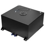 20 Gallon Fuel Cell 80L Universal Gas Tank with Level Sender,Aluminum Polished Racing Street Drift Strip Fuel Tank with Quick Release Fuel Cap,Black