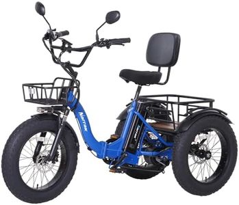 NARRAK Electric Tricycle for Adults,Fat Tire Folding Electric Trike,3 Wheels Electric Bicycle Bikes, 750W Step-Thru Etrike with Removable Battery and Large Basket for Women Men