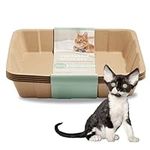 Pawsayes 5 Pack Disposable Litter Boxes for Cats, Cardboard Travel Cat Litter Pan, Durable Paper Cat Kitten Toilet for Indoor or Outdoor Use, Hamster Rabbits Cats Disposable Litter Box Liners