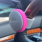 GELINDAF Steering Wheel Knob Pink, Car Suicide Knob Spinner Wheel Spinner with Bearing, Non-Slip Driving Power Handle for Standard and Thick Steering Wheels Fit Car, Trucks, Tractor, Mower, Boat Women