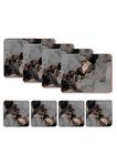 Naivasha Homeware Placemats and Coasters Set of 4 - Heat Resistant, Waterproof, Non-Slip Cork Table Mats in Matte Finish, Elegant Placemats & Coasters for Cups, Mugs, Plates & Pans - Night Marble