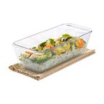 Borosil Glass Loaf Dish Pan, 1.2 L, Transparent