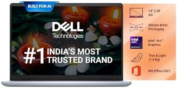 Dell Inspiron 7440, Intel Core Ultra 7-155H, 16GB RAM, 1TB SSD, 2.2K AG 300nits 14"/35.52cm, Windows 11, MS Office 2021, Ice Blue, 1.60Kg, Backlit KB, Comfortview Plus AI Powered Laptop