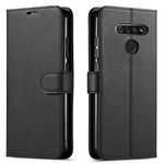 STARSHOP LG Stylo 6 Phone Case, with [Tempered Glass Screen Protector Included] PU Leather Wallet Shockproof Phone Cover Kickstand with Pocket Card Slots Magnet Closure, for LG Stylo 6 - Dark