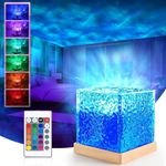 One94Store Romantic Ocean Wave Night Light Projector Lamp – 3D Water Wave LED Projection Lamp with Remote Control for Bedroom, Romantic Decor, Valentine Day Gift, Love Gift for Her, Couple Gift