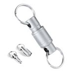 Titanium Quick Release Keychain, Quick Disconnect Keychain 360-Degree Swivel Detachable Key Ring Dual Pull Apart Heavy Duty Key Chain for Car Key Women Men