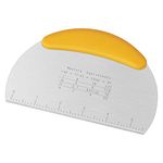 Asdirne Dough Scraper, Dough Cutter with Food Grade Stainless Steel Blade and Soft TPR Handle, 16CM, Pastry Scraper, Yellow