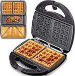 Yabano Sandwiches Toaster 3 in 1 Toastie Makers Waffle Maker Machine & Panini Maker Grill with Detachable Non-Stick Plates, LED Indicator Lights, Cool Touch Handle, Dishwasher Safe, 800W