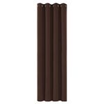 Deconovo Home Decorative Solid Thermal Insulated Blackout Curtain Energy Saving Ring Top Curtain for Girls Bedroom 52"x 72" Chocolate 1 PANEL