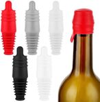 Nogeqi 5 Pcs Silicone Wine Stopper Sealer Stopper for Keeping Wine Fresh, Multi-Layer Wine Bottle Corks, Reusable Sealing Bottle Stoppers for Glass Bottles Beer Champagne Wine Saver