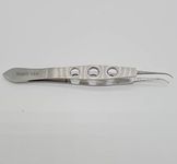 Scientific Indian Ophthalmic Forceps Hair Transplant (Stainless Steel, Mc Pherson Suture Tying Forcep Curved)