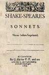 SONNETS - First Edition Experience - Facsimile