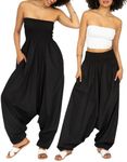 Cotton Maxi Harem Pants Romper Jump