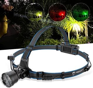 Brinyte HL28 LED Hunting Headlamp, 90°Tilt Zoomable Predator Flashlight with Red Green White Colors, IPX6 Waterproof Head Light for hogs Coyote Fox Coon Bobcats Varmint Hunting