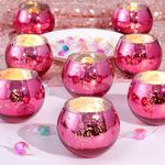 LAMORGIFT 12 Pcs Hot Pink Candle Ho