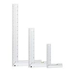 POWERTEC 80005 L-Shaped Square Set with Levels - 3PK – 5’, 8”, 14” in Length – Premium Aluminum- Standard & Metric Index - The Ultimate Gift for Any Woodworking Shop , Green