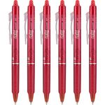 Pilot FriXion Clicker Retractable Erasable Gel Pens, Fine Point, Red, 6 Pack (13610)