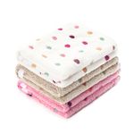 Luciphia Dog Blanket 1 Pack 3 Blankets Fluffy Premium Fleece Pet Blanket Flannel Paw Printed Throw for Dog Cat (Small 23x16'',Dot2)