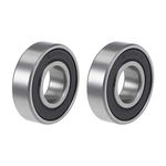 sourcing map 6001-2RS Deep Groove Ball Bearings 12mm x 28mm x 8mm Double Sealed Chrome Steel P6(ABEC3) 2pcs