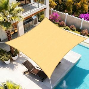 Artpuch Sun Shade Sail, 16'x20' Sand Rectangle, Curved Edged Commercial Grade 185GSM Permeable Outdoor Shade Cloth for Deck, Backyard, Patio (Custom Sizes Made)