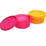 Tupperware Aspiration's Tropical Plastic Container Set, 230 Ml (Colour May Vary) - Set Of 2, Pink Yellow