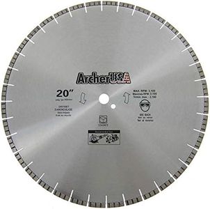 Archer PRO 20" in. Turbo Diamond Saw Blades for Fast Reinforced Concrete Cutting and Cured Concrete Cutting. for Cut-Off saws and Walk-Behind saws up to 13 HP.