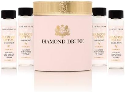 Diamond Drunk The Travel Collection - TSA-Approved, Leak Resistant, Travel-Size, Non-Toxic, Jewelry Cleaner for Fine Jewelry - 8 Month Supply - Patented Bauble Basket & Reusable Vessel - Beach Beige
