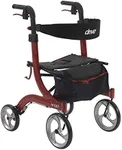 Drive Medical Nitro Aluminum Rollator, Red, 10" Casters, 1 Each 1 count