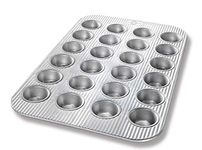 USA Pans USA Pan Bakeware Mini Cupcake and Muffin Pan, 24 Well, Nonstick and Quick Release Coating, Made in The USA from Aluminized Steel