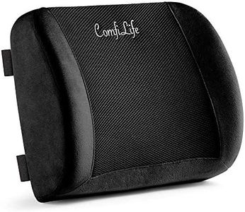 ComfiLife Lumbar Support Back Pillow Office Chair and Car Seat Cushion - Memory Foam with Adjustable Strap and Breathable 3D Mesh (Black)