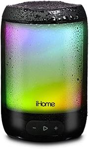 iHome Waterproof Bluetooth Speaker with 25 Hour Mega Battery, Color Changing Rechargeable and Portable Outdoor Speaker (iBT840BZ)