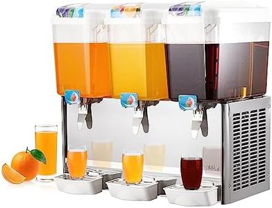 54L Commercial Beverage Dispenser, Garvee 3 Tanks 14.25 Gallon Commercial Juice Dispenser, 18 Liter Per Tank, 380W Stainless Steel Food Grade Ice Tea Drink Dispenser with Thermostat Controlle