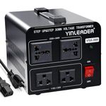 Yinleader 2000W Voltage Transformer Step Up/Down (110V to 220V / 220V to 110V) w/Circuit Protection,US Power Cord