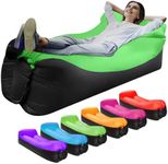 LONGJIN Inflatable Lounger Air Sofa Hammock, Inflatable Couch for Camping, Perfect for Beach Chair Waterproof Anti-Air Leaking Pouch Couch Air Chair for Outdoor, Beach, Hiking (Green)