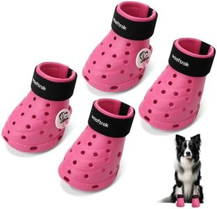 Dog Shoes Breathable Dog Shoe for Hot Pavement, Dog Booties and Paw Protectors, Non-Slip Waterproof Dog Sandals Boots (Pink+Black, S: (2.3’’x1.8'')(L*W))