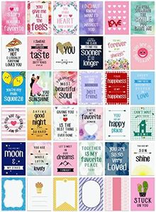 Inkdotpot Lunch Box Notes For Husband/ Boyfriend, Adult Romantic Cards, Pack of 36, Assorted Love Designs, Fun Lunch Notes (Love Theme For Adults)