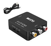 RCA to HDMI Adapter, CAIFU AV to HDMI Converter, 1080p to HDMI CVBS AV Composite Video Audio Adapter with USB Charge Cable for PC Laptop Mini Xbox PS2 PS3 TV STB VHS VCR Camera DVD