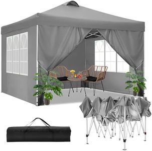COBIZI Pavillon 3x3m Wasserdicht Stabil Winterfest Faltpavillon Partyzelt Gartenpavillon mit Entlüftung, 4 Seitenteilen, 4 Sandsack, Höhenverstellbar, Pop up Faltbar Gartenzelt, Grau