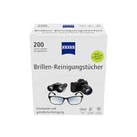 ZEISS glasses cleaning wipes (200 pieces), NEW formulation for gentle and thorough cleaning of your glasses