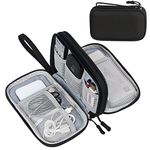 WWW Electronics Accessories Organiser Bag,Travel Cable Organiser Bag,2-Layers Portable Waterproof Travel Gadget Bag for Cable,SD Cards,Charger,Power Bank,Black,Medium