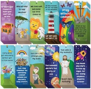 72 Pack Christian Bookmarks Bulk, Religious Scripture, 12 Bible Verse Quotes for Kids (6 x 2 in)