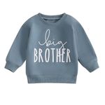 Baby Girl Big Sis Little Sister Sweatshirt Toddler Boy Brother Long Sleeve T Shirts Tops Lil BRO Tees Sibling Matching Outfit (S-big BROTHER-Blue, 18-24 Months)