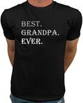 Market Trendz Best Dad Ever Tshirt Grandpa Dad Gifts for Papa, Best Grandpa Gray on Black, Medium